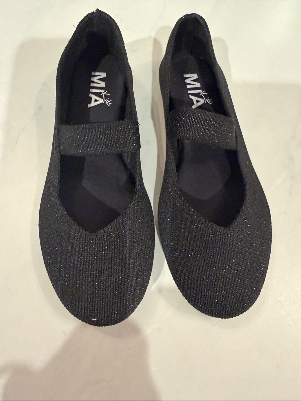 Brand New! MIA kids Black Knit Mary Jane Flats with Elastic Strap